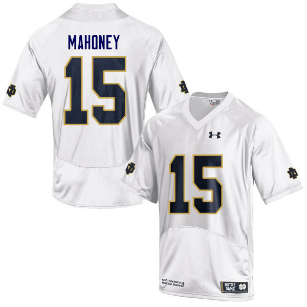 Men's NCAA Notre Dame Fighting Irish #15 John Mahoney Stitched College Under Armour Authentic White Football Jersey IT10D07FJ